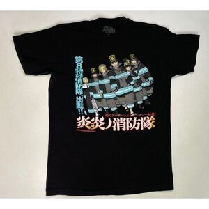 Fire Force Anime Graphic T-shirt Men Medium Black Short Sleeve